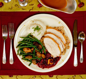 This is a photo of a Thanksgiving meal. Learn what not to feed your guests and why comfort food make us feel so much better when we’re down. 