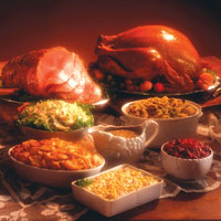 This is a photo of a holiday meal.