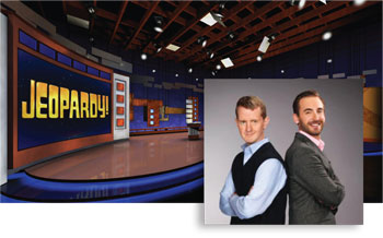 The show's two most successful and celebrated contestant Left: Ken Jennings won a record 74 Jeopardy! games in a 2004 and 2005. Right: Brad Rutter had $3.25 million in Jeopardy! winnings.