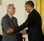 Michael Posner receives the National Medal of Science from President Obama.