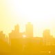 City background in bright morning sun