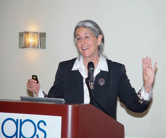 Varda Shoham at her SSCP address at the APS 23rd Annual Convention.