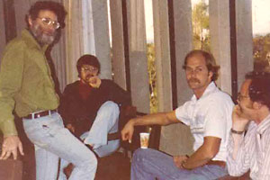 From the left: Donald Norman, David Rumelhart, Mark Wallen, and James L. McClelland, in a picture taken in the late 1970s.