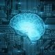 This is an illustration showing a glowing brain and circuitboard