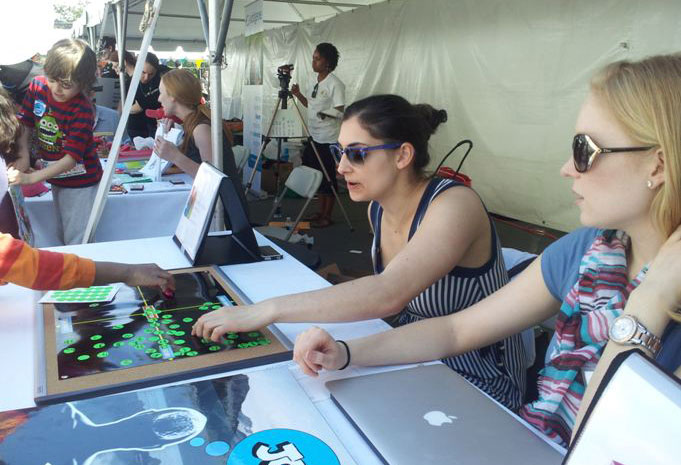 Lauren Sears (left) and Molly Sanders-Cannon (right), research assistants in the ASI lab at Northeastern University.