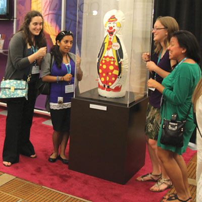 Albert Bandura’s original Bobo doll is a real hit in the Exhibit Hall, where attendees could also pose for photos with a faux Bo.