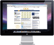 APS website on Apple monitor 