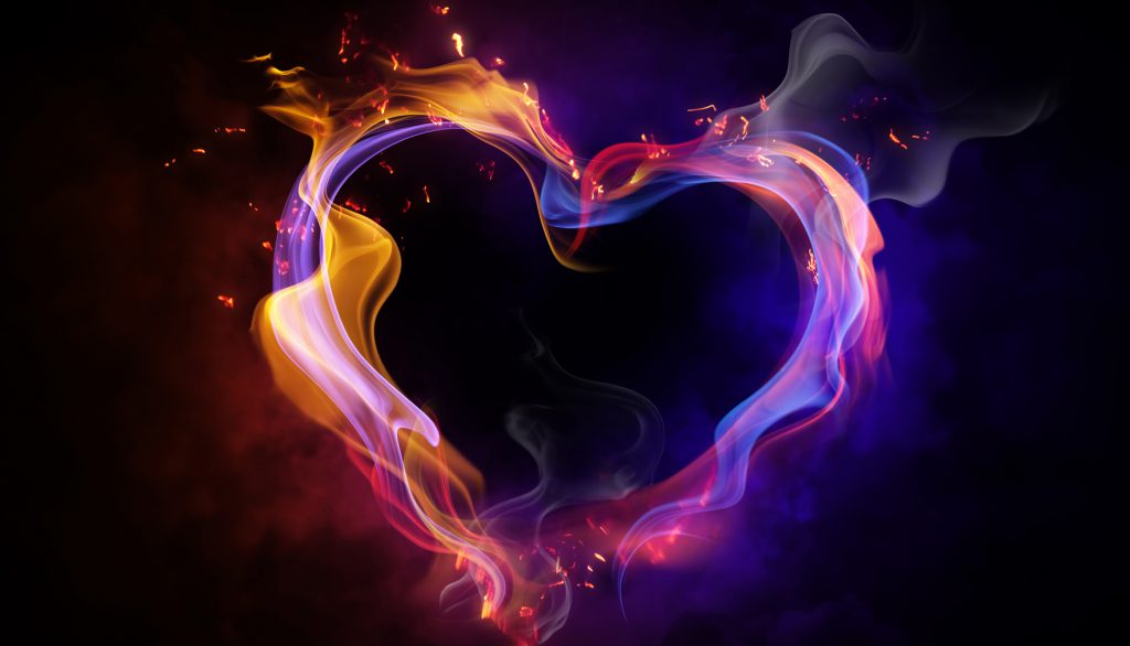Heart shape on fire