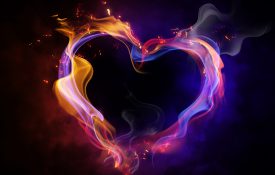 Heart shape on fire