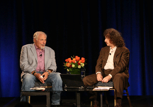 This is a photo of Paul Ekman being interviewed by Robert Levenson.