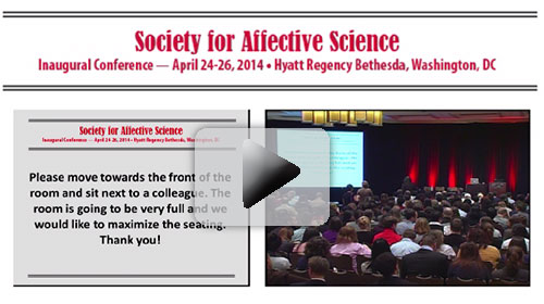 This is a photo of a video presentation from the Inaugural Conference of the Society for Affective Science.