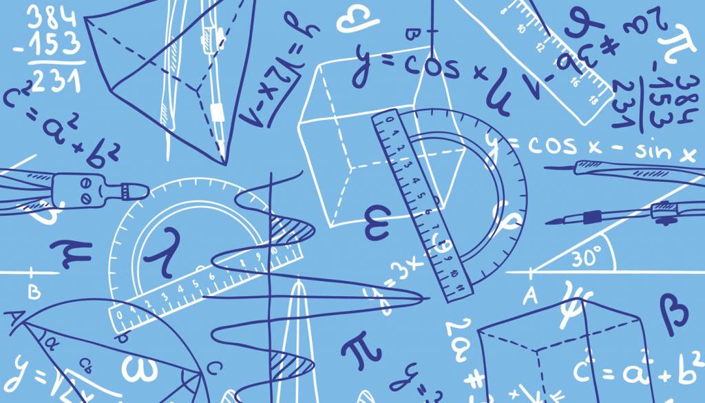 This is an illustration of mathematics drawings and equations