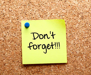 This is a photo of a note that says "Don't forget!"