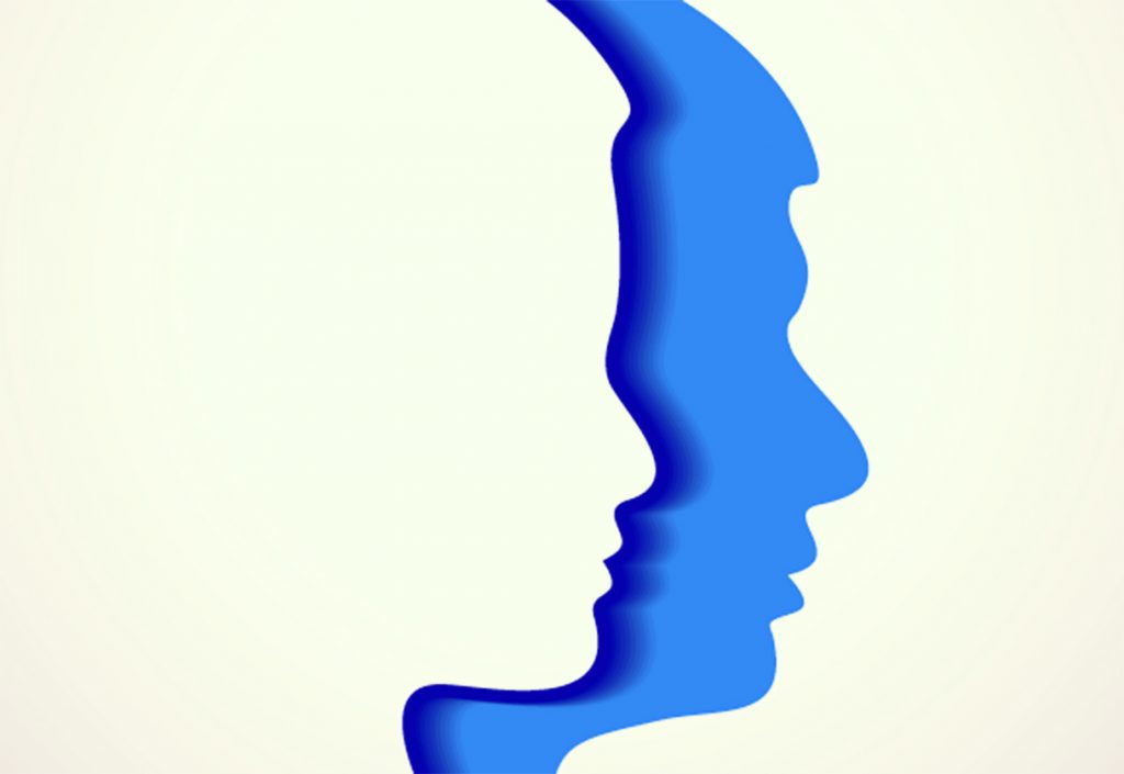Silhouettes of two faces