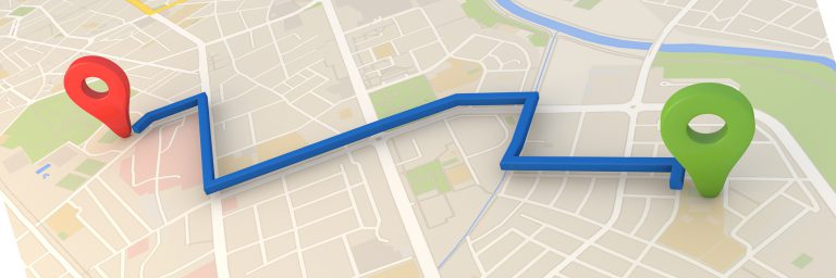 city map with Pin Pointers 3d rendering image