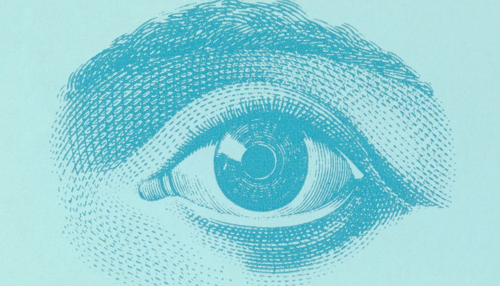 Illustration of an eye on a blue background