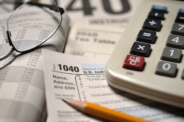 Close-up of IRS Form 1040