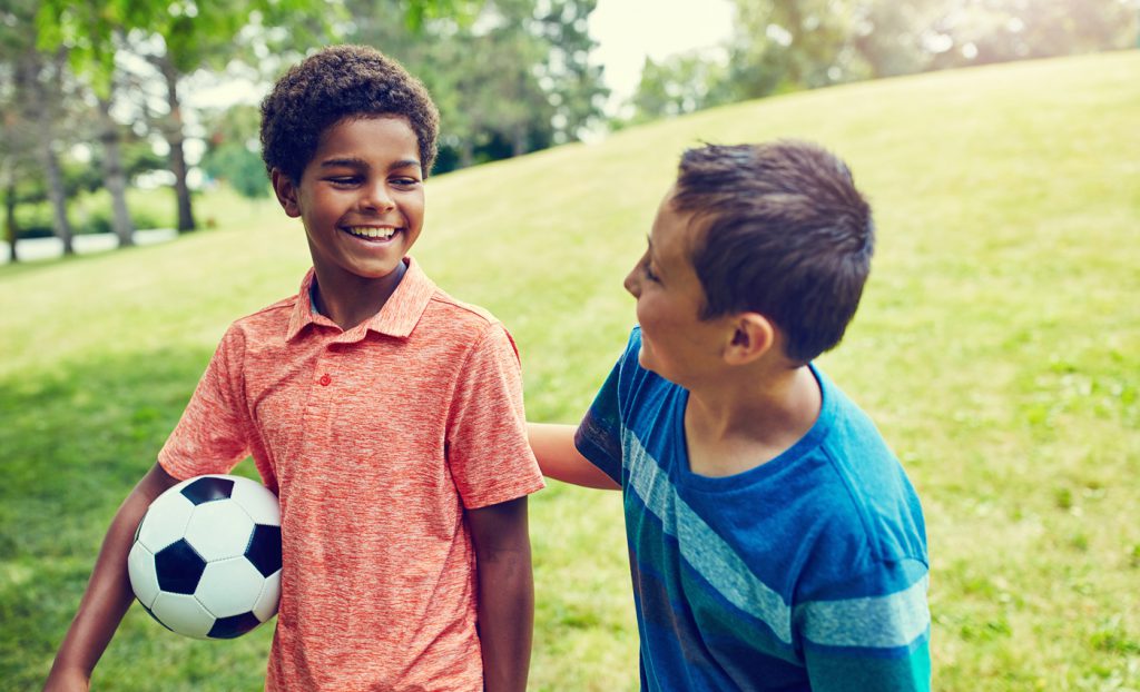 Portrait of young boys outdoors