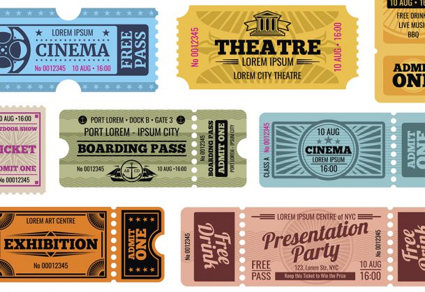 This is a photo of different kinds of tickets