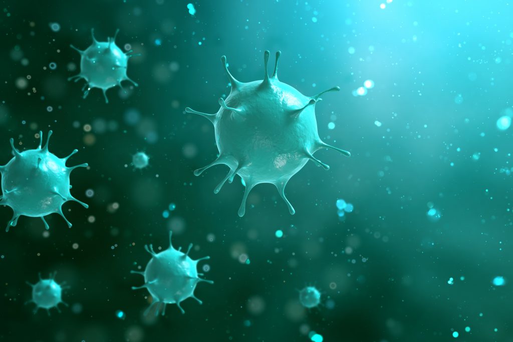 Image of a virus representing the current Coronavirus epidemic