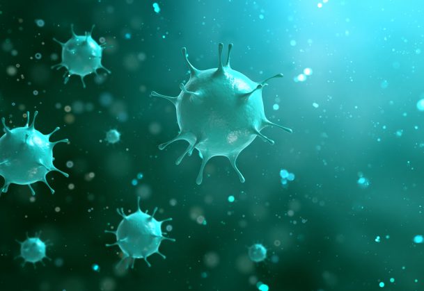 Image of a virus representing the current Coronavirus epidemic