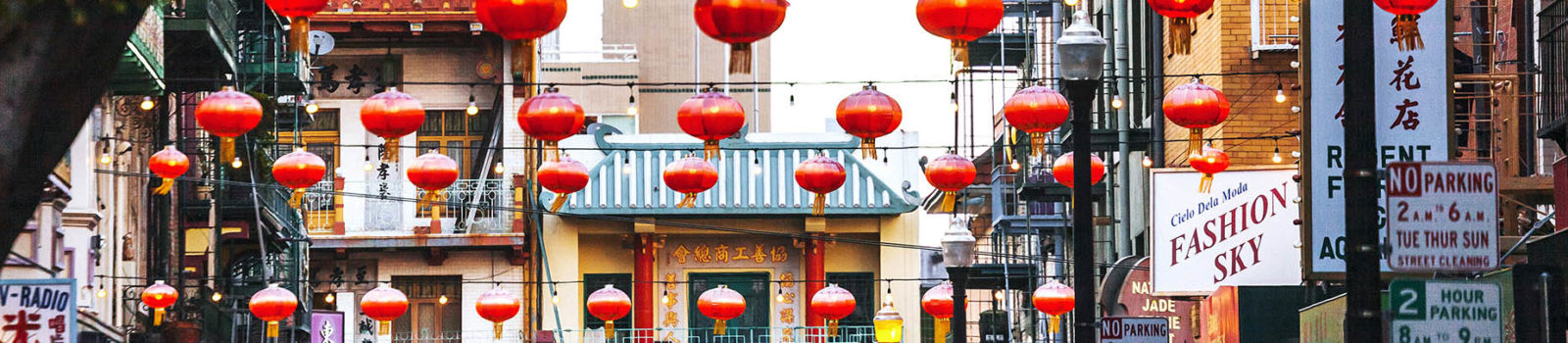 Streets of Chinatown district. San Francisco, California, USA