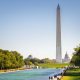 Wide shot of the National Monument in Washington, DC.