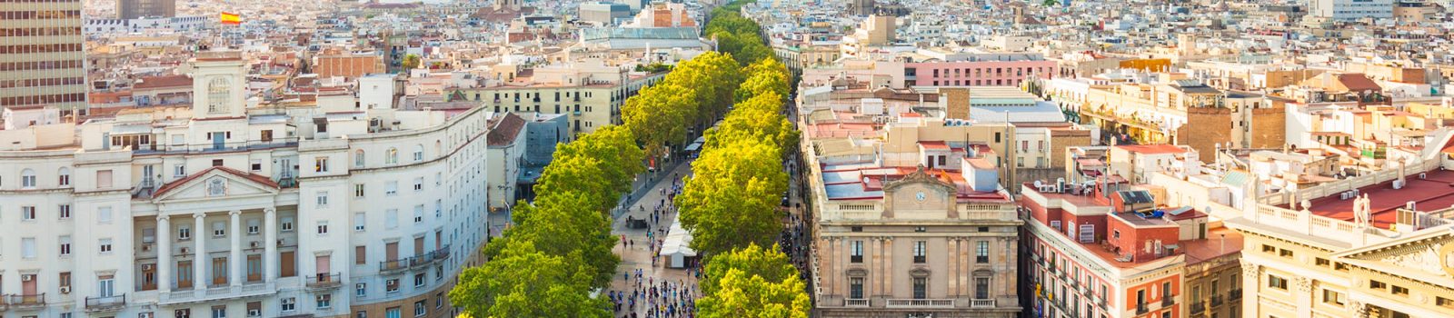 Skyline of Barcelona, Spain.