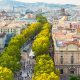 Skyline of Barcelona, Spain.