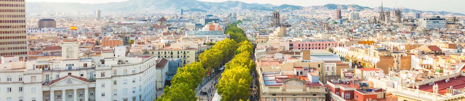 Skyline of Barcelona, Spain.