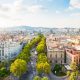 Skyline of Barcelona, Spain.