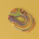 A multicolored fingerprint on a yellow background.