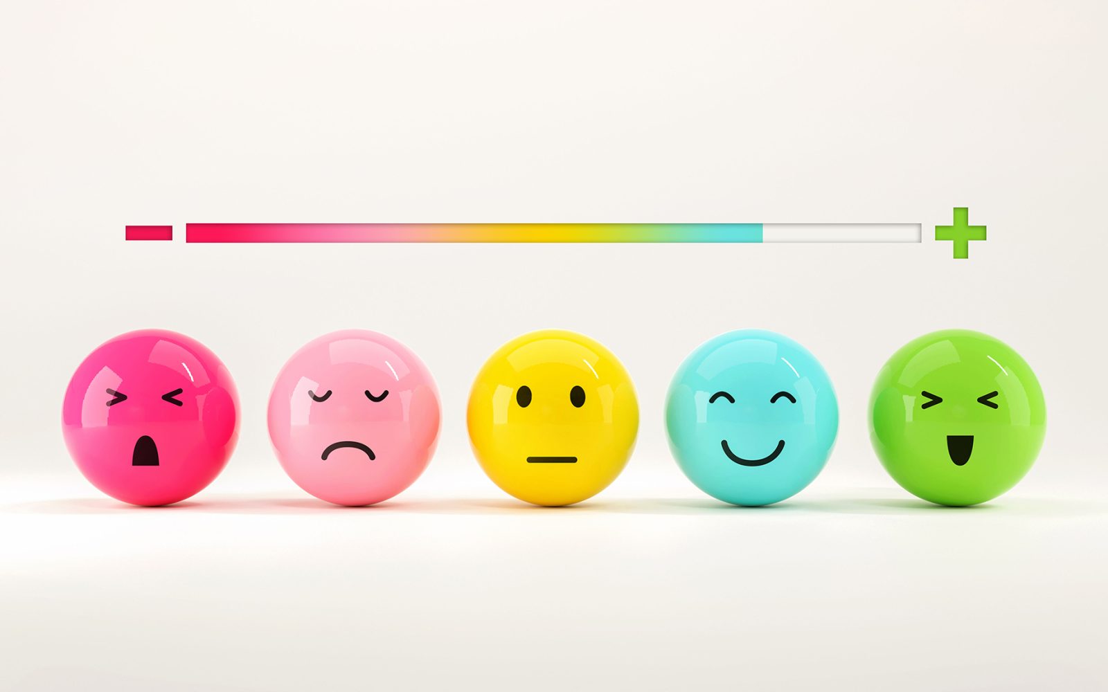 Emojis ranging from negative to positive emotions.