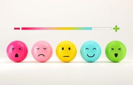 Emojis ranging from negative to positive emotions.