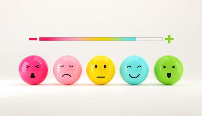 Emojis ranging from negative to positive emotions.