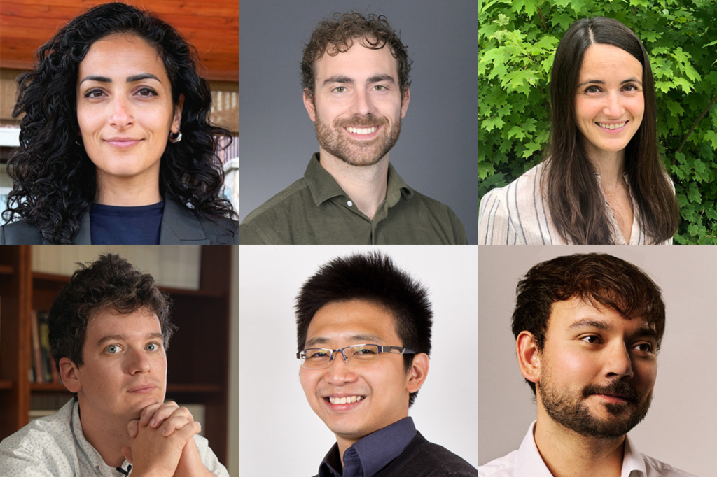 2026 Spence Recipients, clockwise from top left: Dorsa Amir, William Brady, Emily Finn, Daniel Yon, Yuan Chang Leong, Andrew Grotzinger.