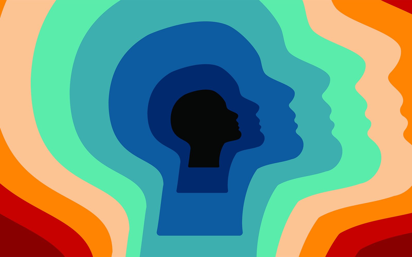 Illustrated silhouette of a head.