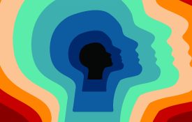 Illustrated silhouette of a head.