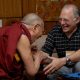 Paul Ekman and HH Dalai Lama laughing together.