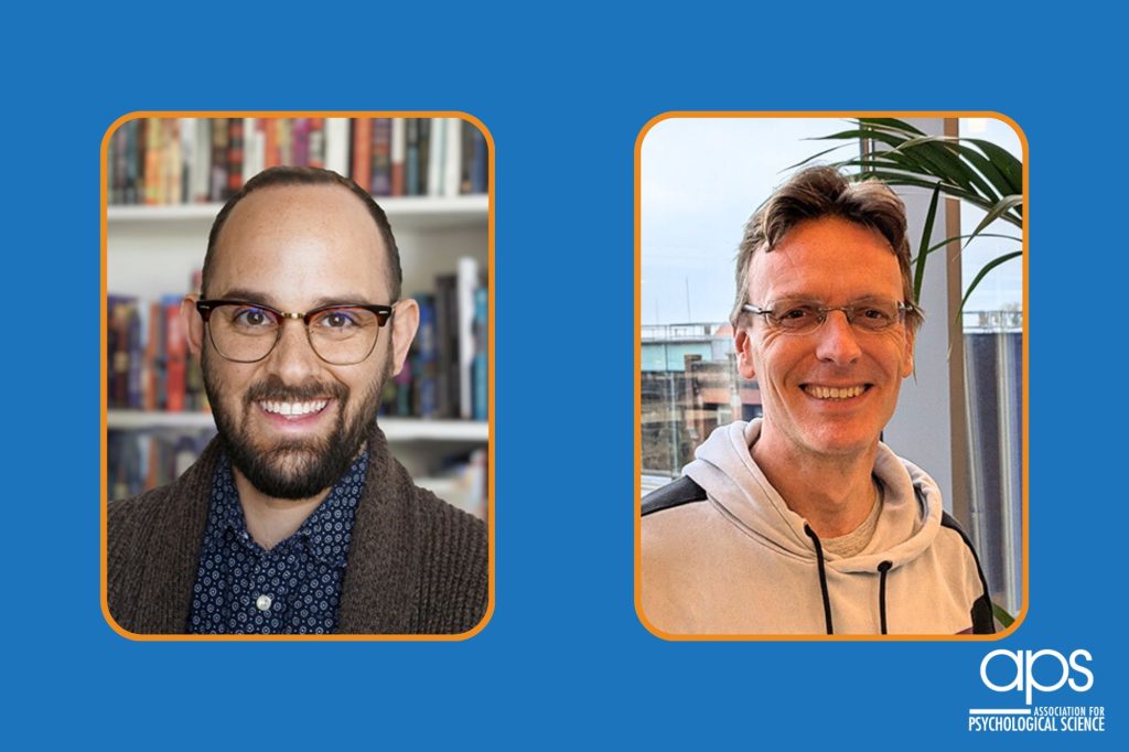APS branded headshots of Peter Kvam and Eric-Jan Wagenmakers.