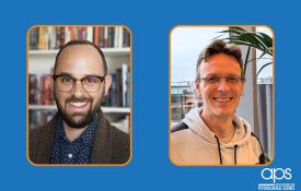 APS branded headshots of Peter Kvam and Eric-Jan Wagenmakers.