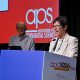 Kathy Hirsh-Pasek gives her acceptance remarks at the APS Awards Ceremony.