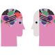 Two abstract heads looking at each other.