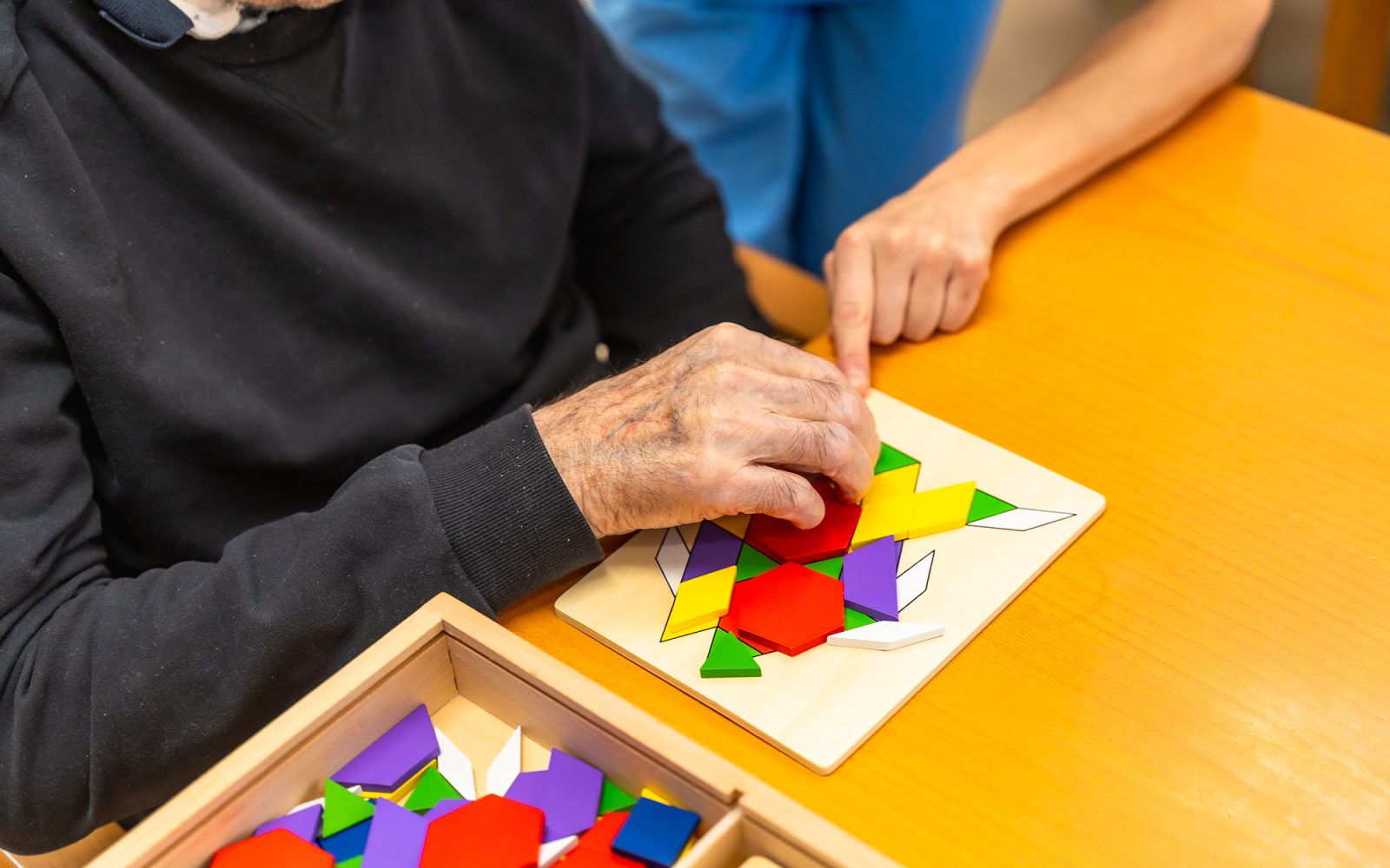 Close-up of an senior man playing board games.